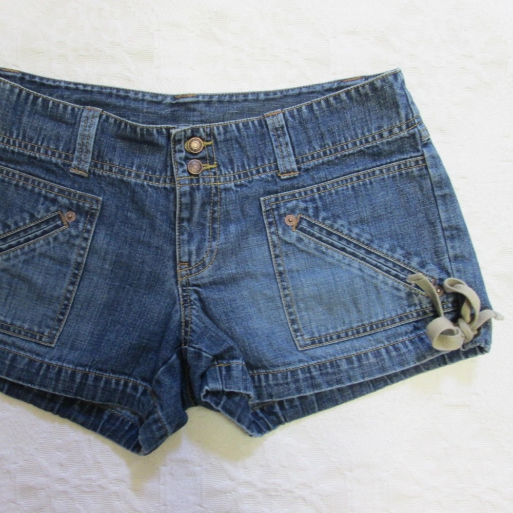 Denim Jeans Shorts RN Ties on Sides